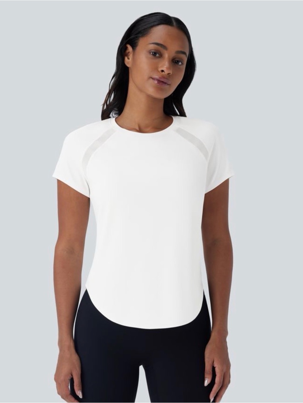 HALARA SoftlyZero™ QuickDry Round Neck Short Sleeve Contrast Mesh Curved Tee